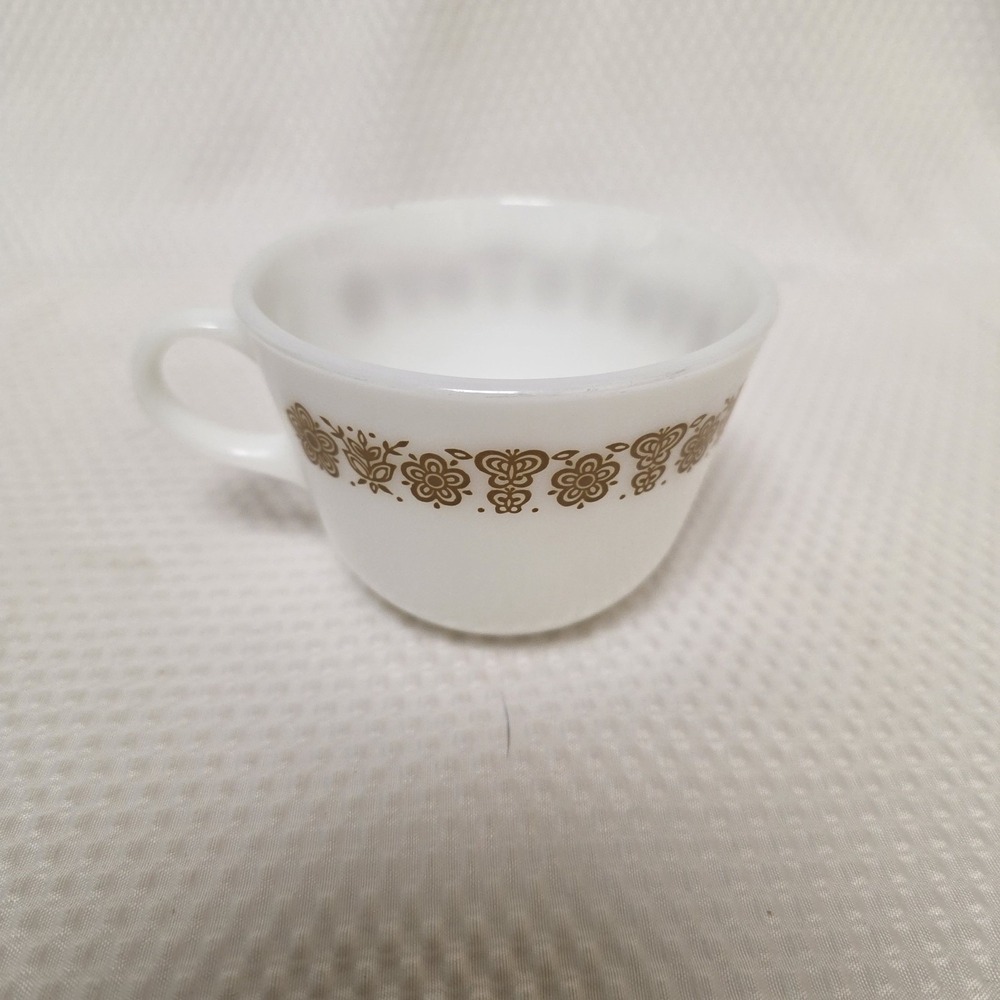 (Set of 4) Vintage Corelle Butterfly Gold Coffee Tea Cups C Handle Closed - Picture 4 of 8